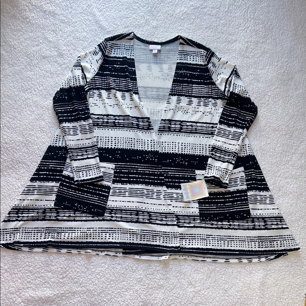 LuLaRoe Black and White Nordic Cardigan